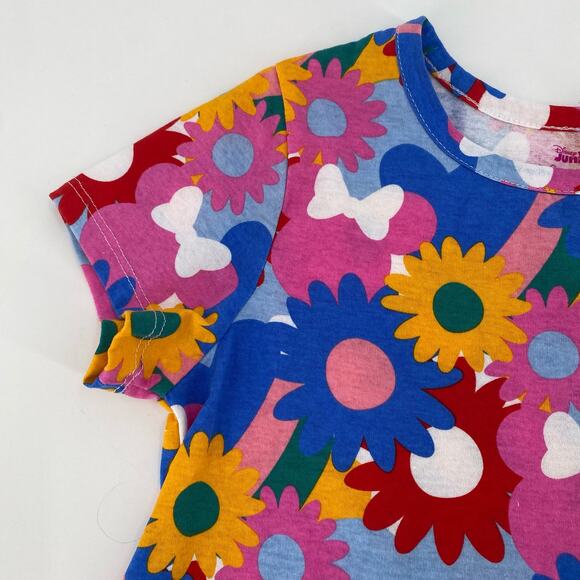 Disney Junior Minnie hidden Mickey bright floral dress girls size 6 pink blue - Picture 4 of 7